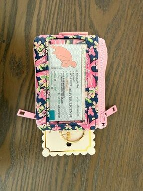 Simply Southern Floral Bows Navy & Pink ID Wallet Cardholder NWT